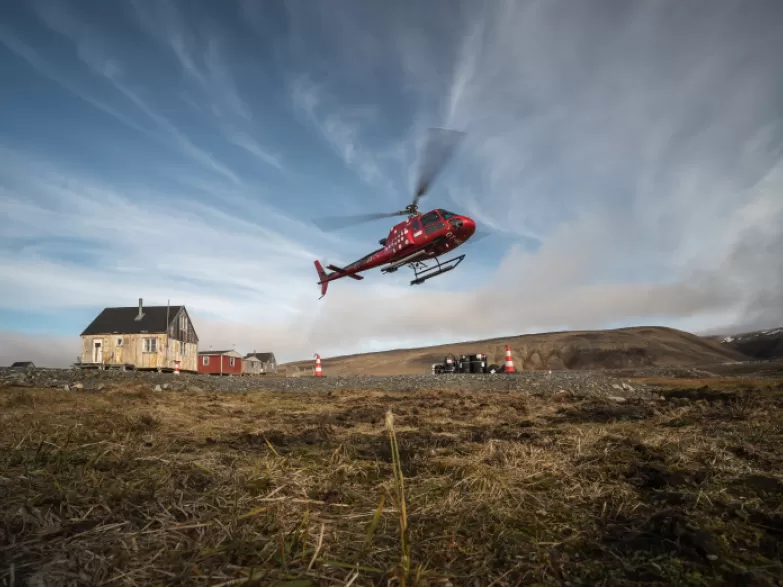 Helicopter landing in remote location