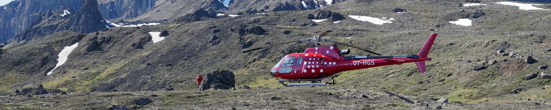 Helicopter landing on location