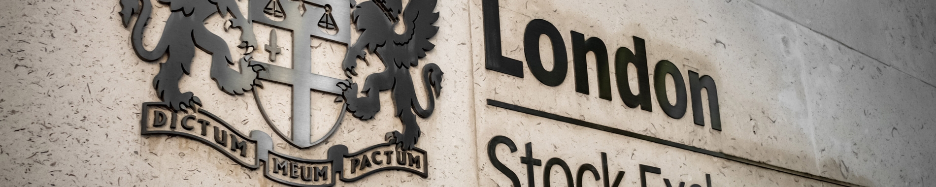 London Stock Exchange lineage and coat of arms close up